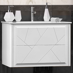 Opadiris Тумба под раковину Луиджи 70 подвесная белая матовая – фотография-1